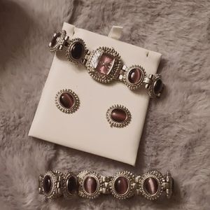 Watch/bracelet/earrings combo set
